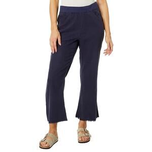 XCVI Women's Lorilei Twill Flare Ankle Pants Small (6-8) Navy Blue Pull-on NWT